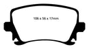 EBC 06-13 Audi A3 2.0 Turbo (Girling rear caliper) Ultimax2 Rear Brake Pads-14