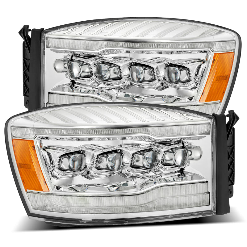 AlphaRex 06-08 Dodge Ram 1500HD NOVA LED Proj Headlights Plank Style Blk w/Seq Signal/DRL/Amber LED - 0